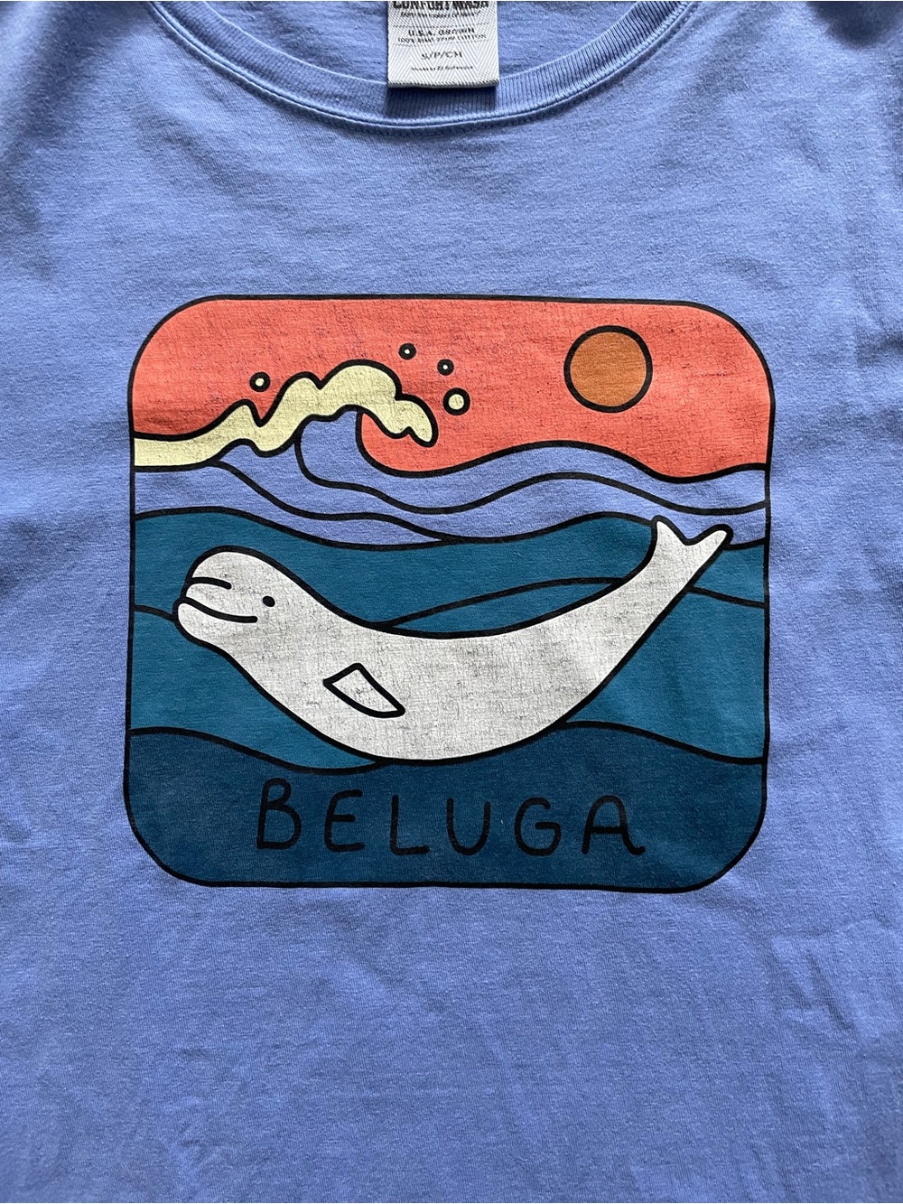 Vintage y2k tee shirt beluga whale small aquarium